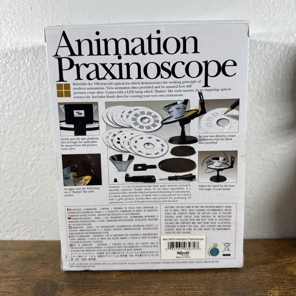 Animation Praxinoscope by Kidzlabs 4M Optical Toy Kit - NEW Sealed